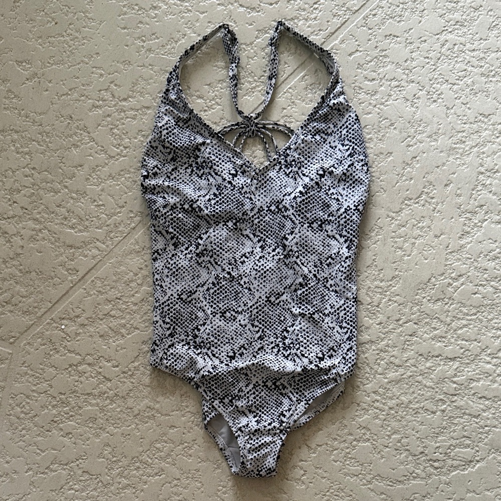 All in Motion Monochrome Patterned Women's Swim Bodysuit